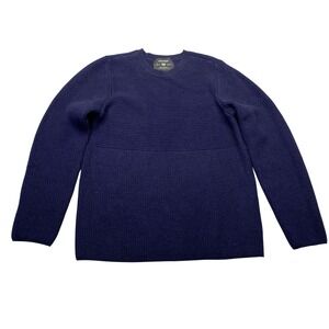 Mission Workshop The Gansey Navy Blue Organic Merino Wool Sweater Mens Small